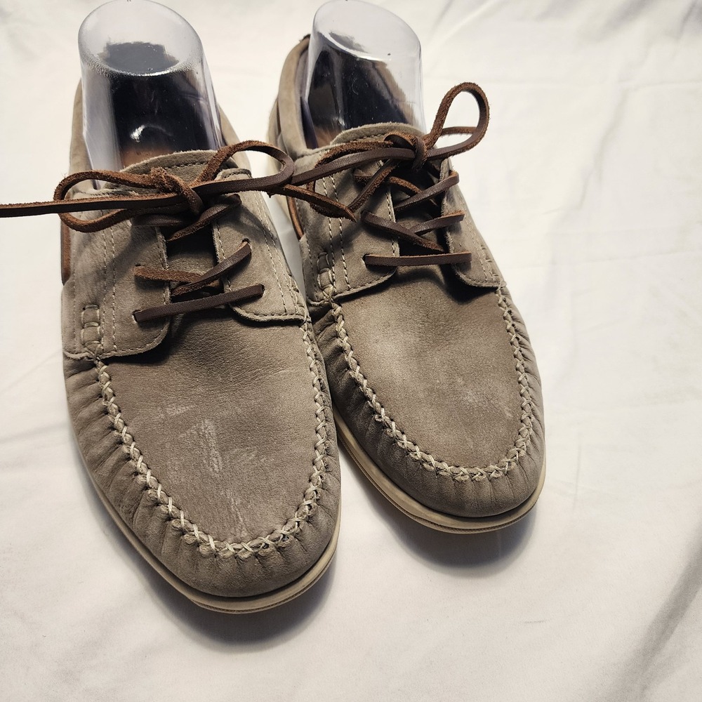 Cole Haan Men's Suede Tan‎ Deck Causal Shoes Size 9M Lace Up Sea Otter Boat Shoe
